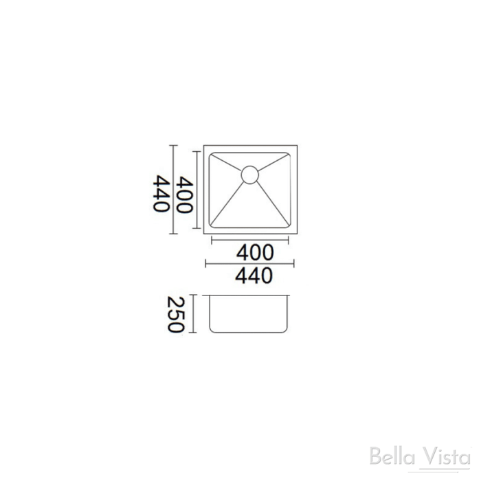 Luminare Stainless Steel Sink 440 x 440 x 250mm
