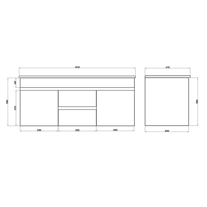 PVC 1200mm Double Wall Hung Vanity