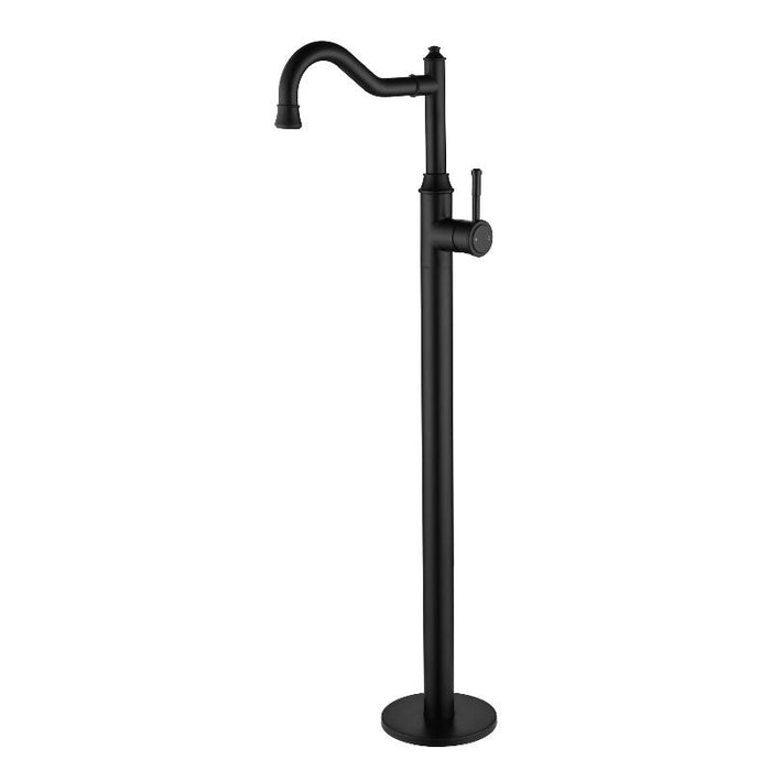 Montpellier Matte Black Traditional Freestanding Bath Spout With Mixer