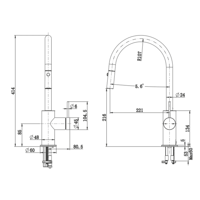 Mica Matte Black Pull-Out Sink Mixer