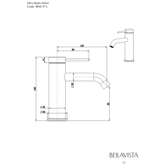 Mica Chrome Basin Mixer