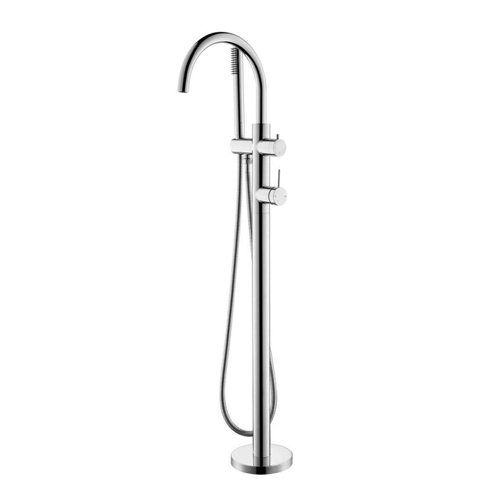 Mica Chrome Freestanding Bath Mixer with Hand Shower