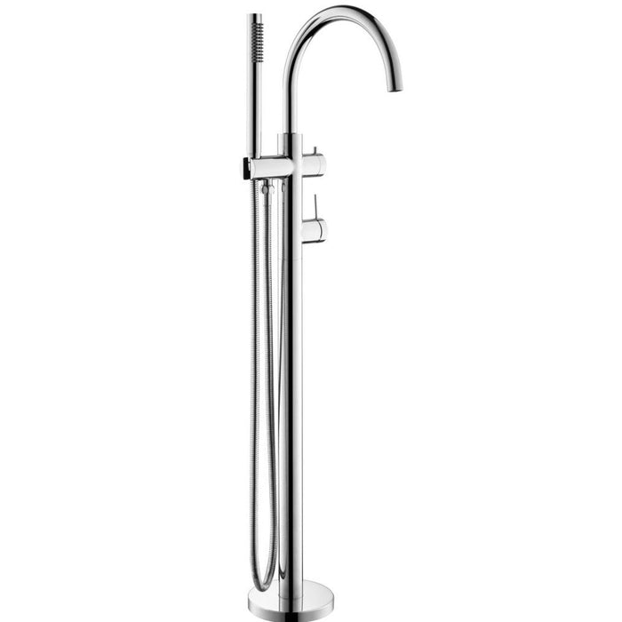 Mica Chrome Freestanding Bath Mixer with Hand Shower