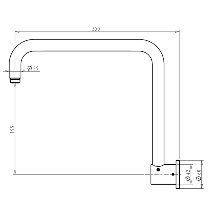 Mica Chrome Gooseneck Shower Arm