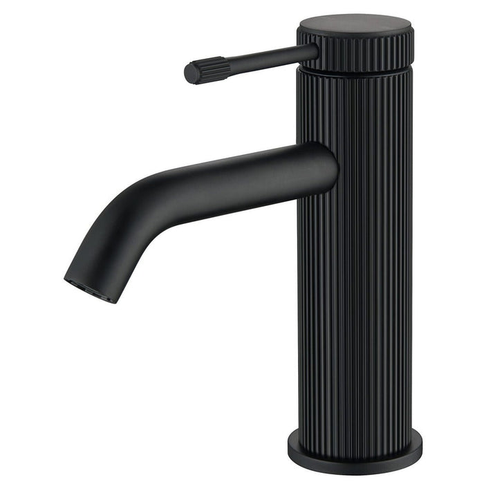 Mica Fluted Matte Black Basin Mixer