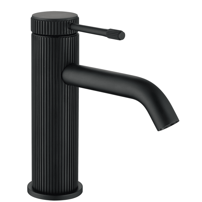 Mica Fluted Matte Black Basin Mixer