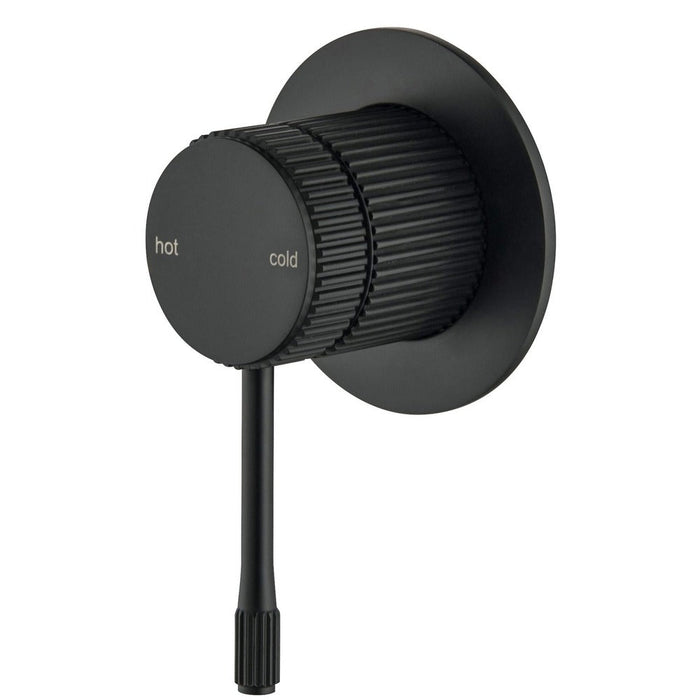 Mica Fluted Matte Black Shower Mixer