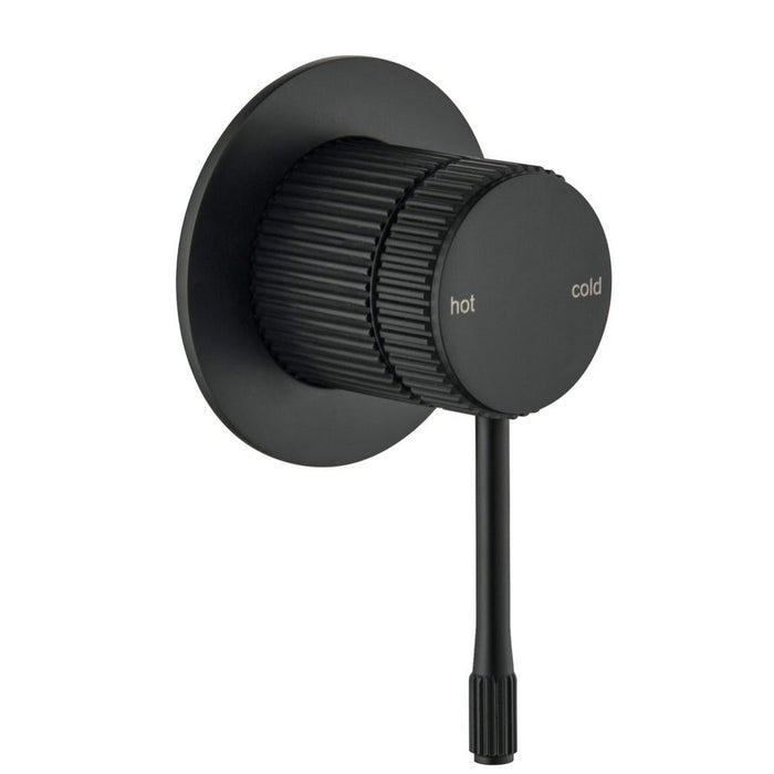 Mica Fluted Matte Black Shower Mixer