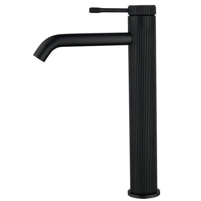 Mica Fluted Matte Black Tall Basin Mixer