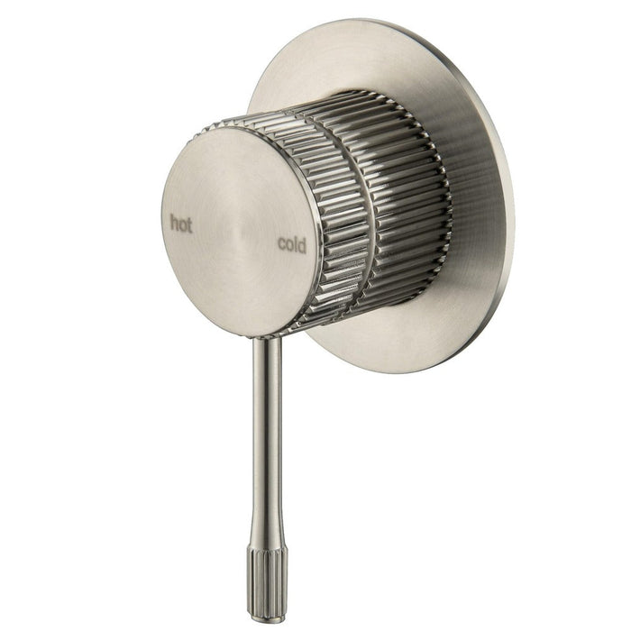 Mica Fluted Brushed Nickel Shower Mixer