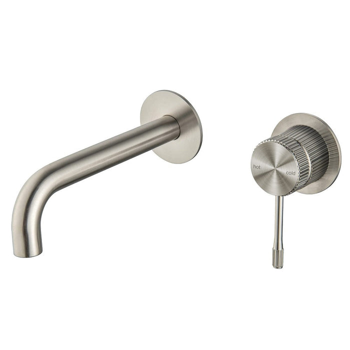 Mica Fluted Brushed Nickel Wall-Spout Combo