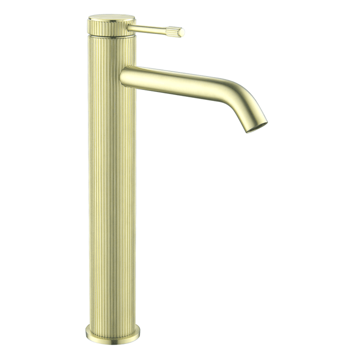 Mica Fluted French Gold Tall Basin Mixer