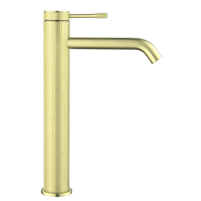 Mica Fluted French Gold Tall Basin Mixer