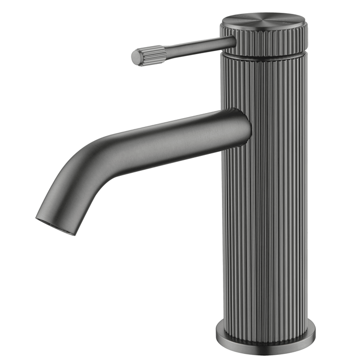 Mica Fluted Gun Metal Basin Mixer