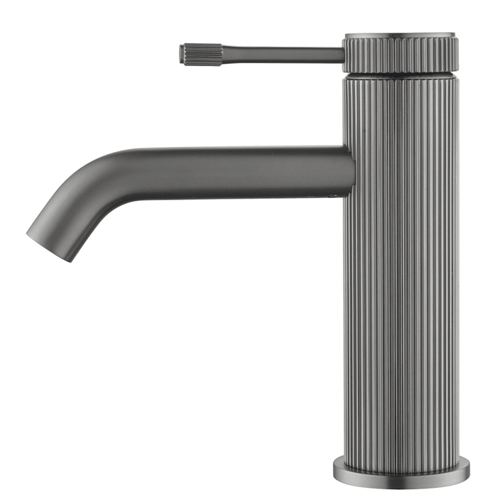 Mica Fluted Gun Metal Basin Mixer