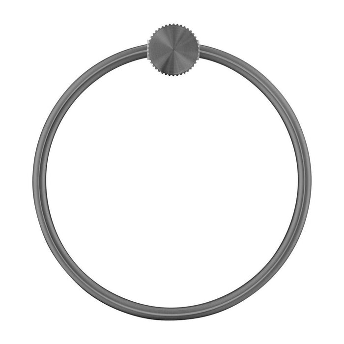 Mica Fluted Gun Metal Towel Ring