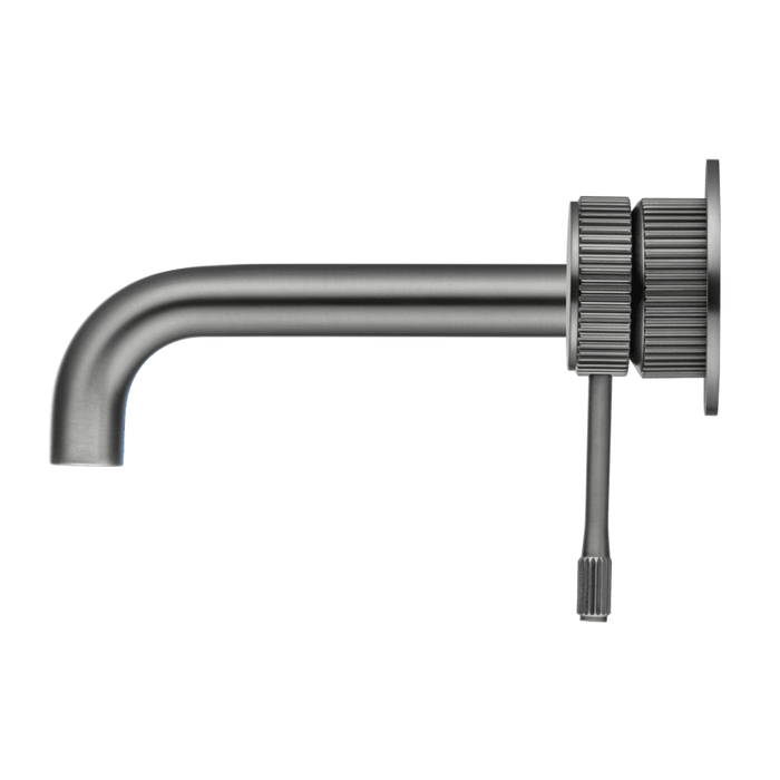 Mica Fluted Gun Metal Wall-Spout Combo