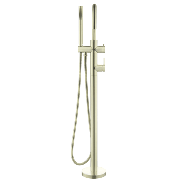 Mica French Gold Freestanding Bath Mixer with Hand Shower