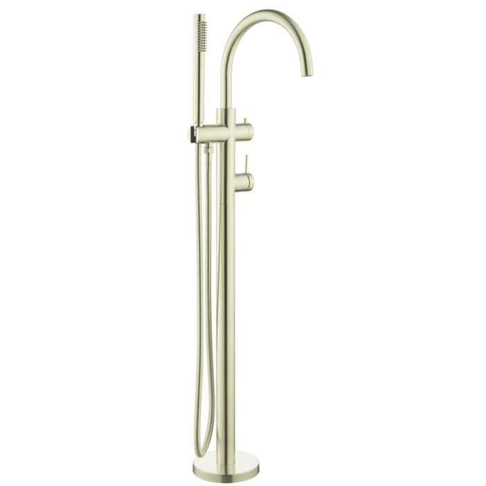 Mica French Gold Freestanding Bath Mixer with Hand Shower