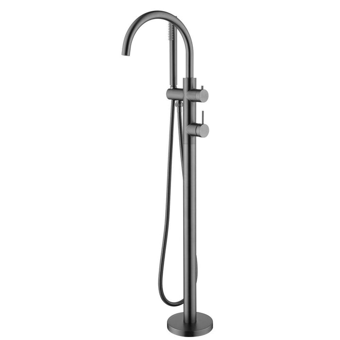 Mica Gun Metal Freestanding Bath Mixer with Hand Shower