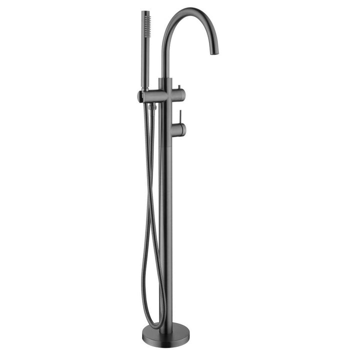 Mica Gun Metal Freestanding Bath Mixer with Hand Shower