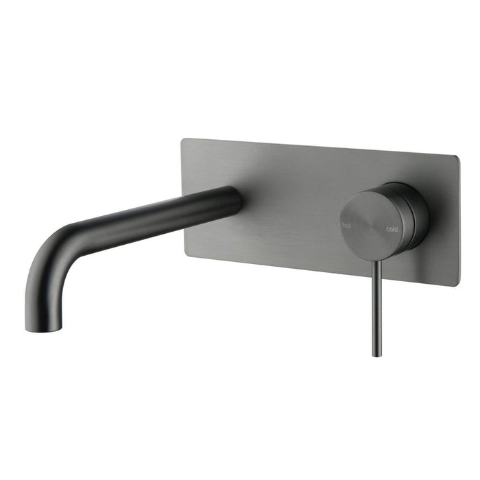 Mica Gun Metal Wall-Spout Combo - Curved Spout - 1P - Trim Kit Only