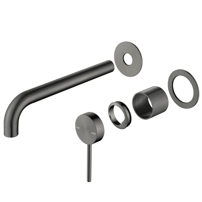 Mica Gun Metal Wall-Spout Combo - Curved Spout - 2P - Trim Kit Only