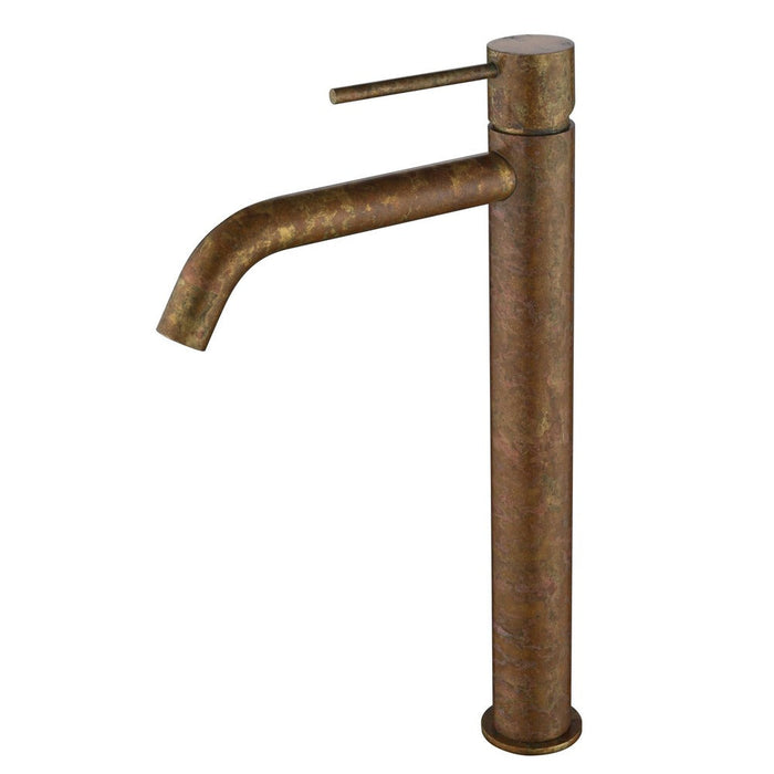 Mica LVB Living Brass Tall Basin Mixer - Curved Spout