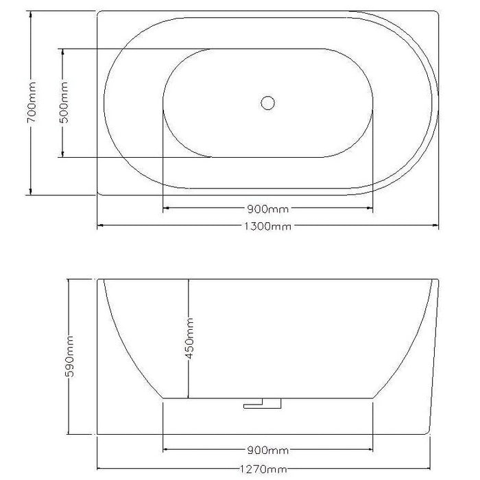 Dimitri 1300 Left Corner Fit Freestanding Bath Tub - Acqua Bathrooms