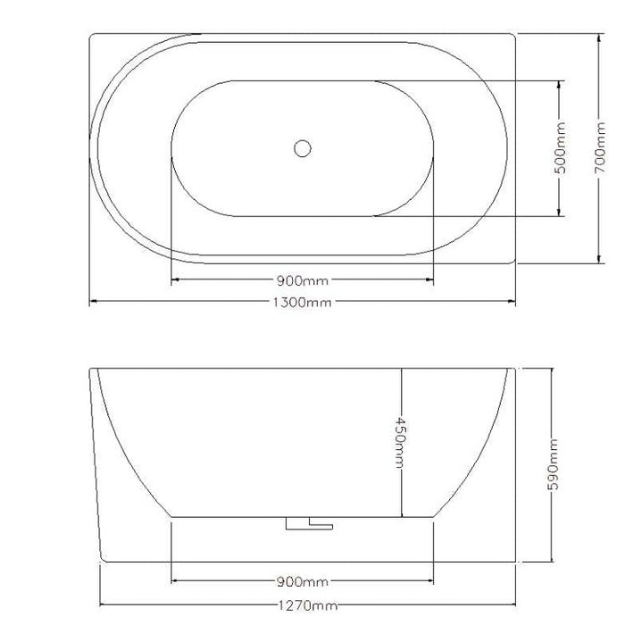 Dimitri 1300 Right Corner Fit Freestanding Bath Tub - Acqua Bathrooms