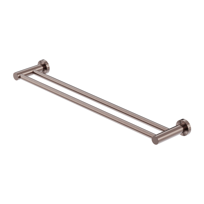 Nero | Mecca 800 mm Brushed Bronze Double Towel Rail