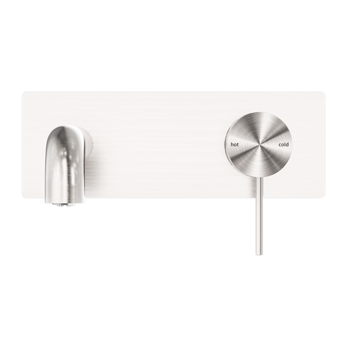 Nero | Mecca Brushed Nickel Wall Basin Mixer