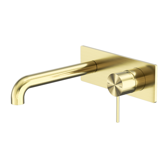 Nero | Mecca Brushed Gold Wall Basin Mixer