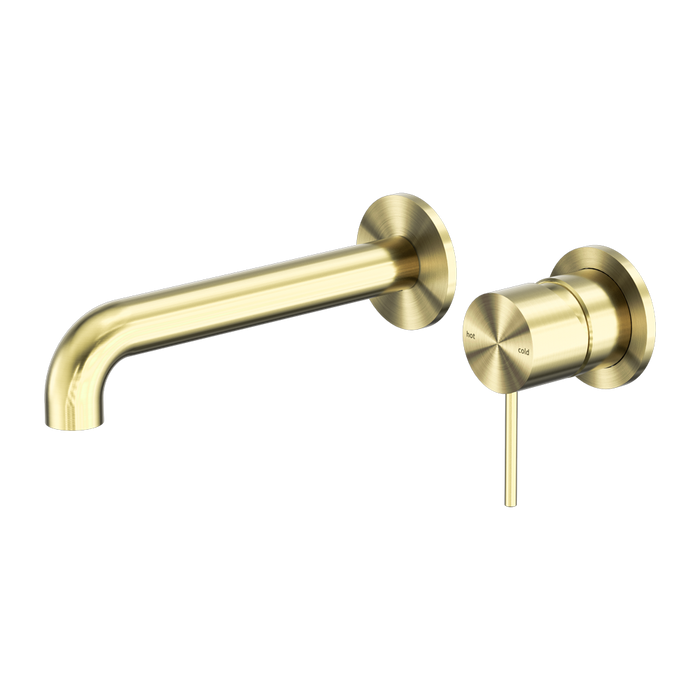 Nero | Mecca Brushed Gold Separate Wall Basin Mixer