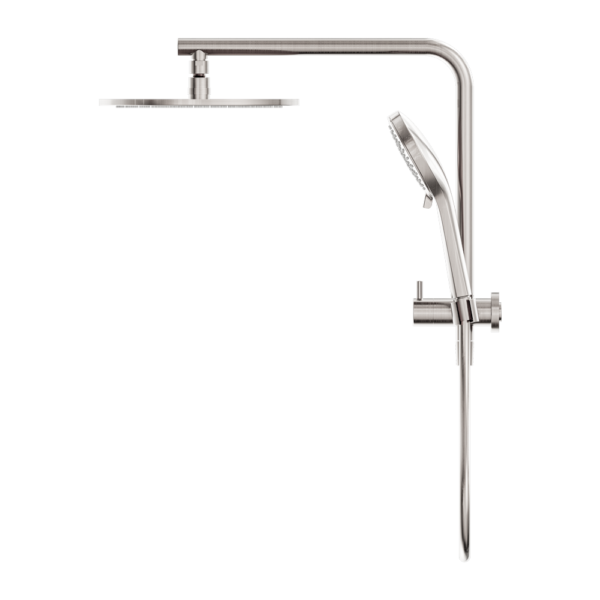 Nero Mecca Brushed Nickel Multifunction Half Shower Rail