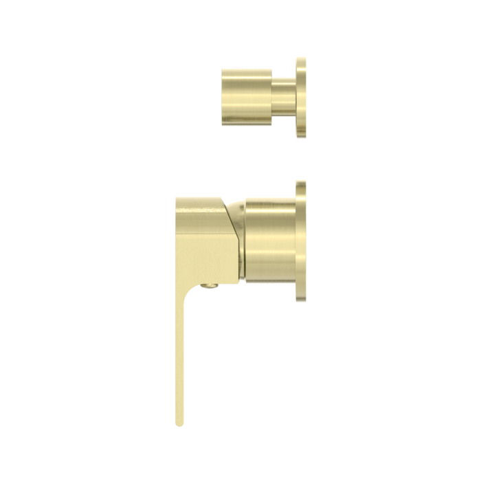 Nero | Bianca Brushed Gold Separate Plate Wall Diverter Mixer