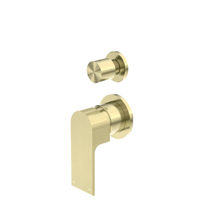 Nero | Bianca Brushed Gold Separate Plate Wall Diverter Mixer