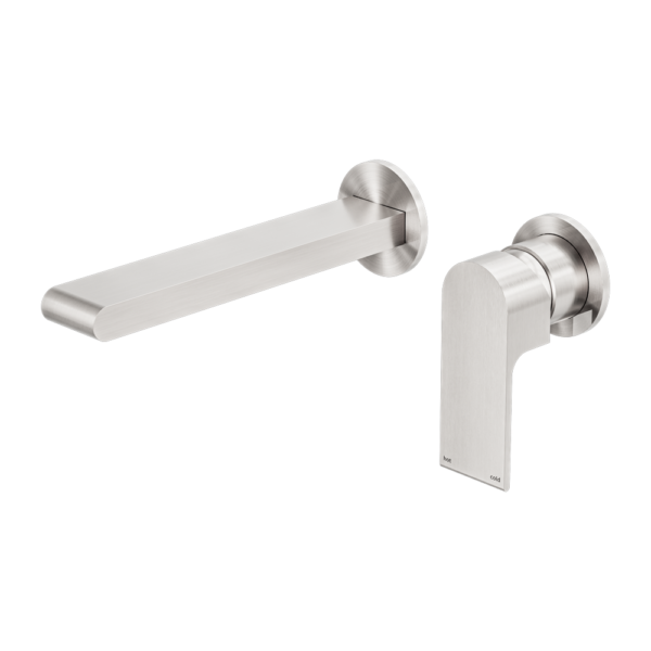 Nero | Bianca Brushed Nickel Separate Wall Basin Mixer Set