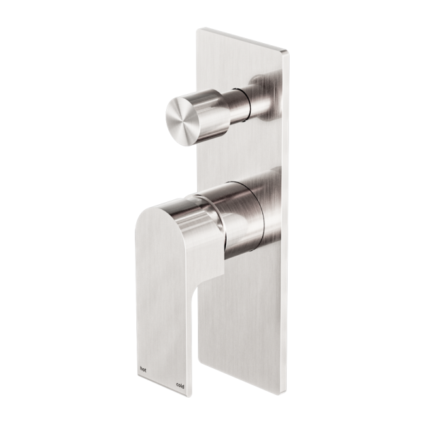 Nero | Bianca Brushed Nickel Wall Diverter Mixer