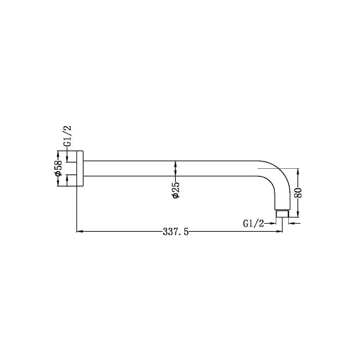 Nero | Round Shower Arm