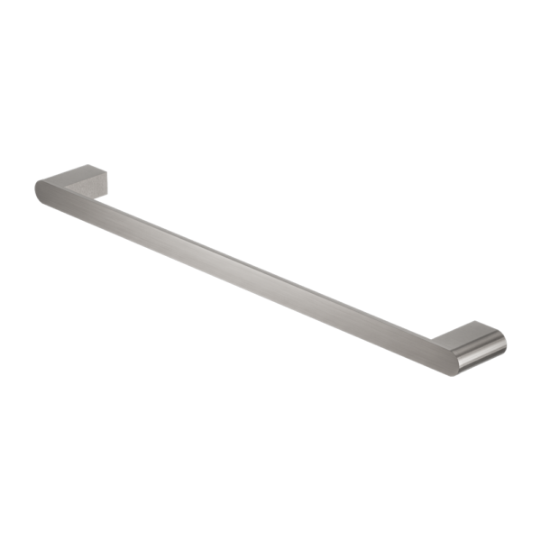 Nero | Bianca 600 mm Brushed Nickel Single Towel Rail