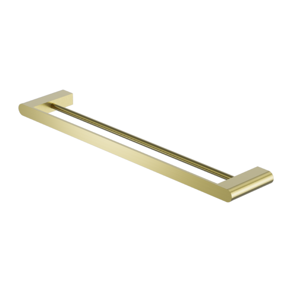 Nero | Bianca 800 mm Brushed Gold Double Towel Rail