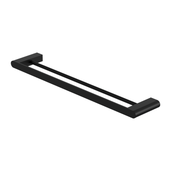 Nero | Bianca 800 mm Matte Black Double Towel Rail