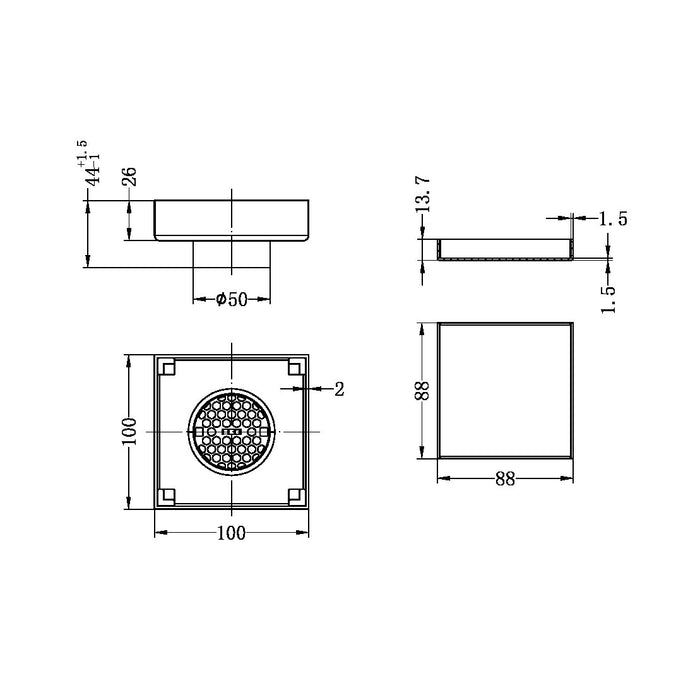 Nero | Matte Black 50mm Tile Insert Floor Waste