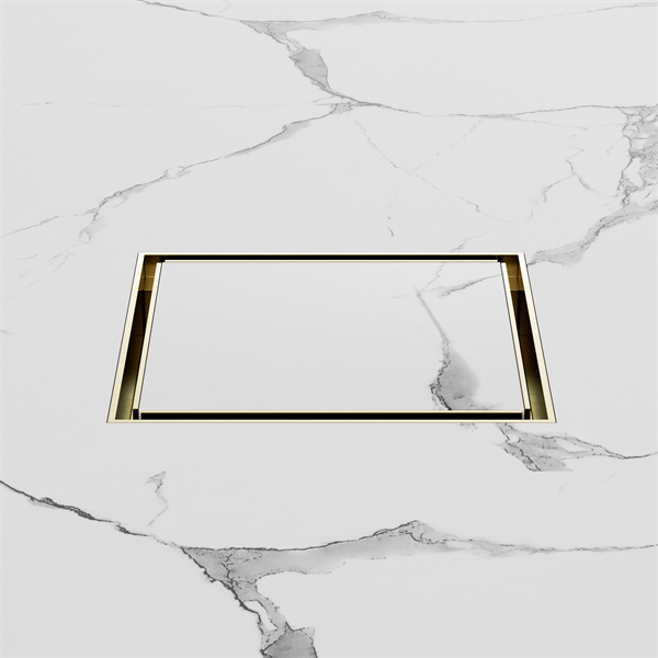 Nero | Brushed Gold 100mm Tile Insert Floor Waste