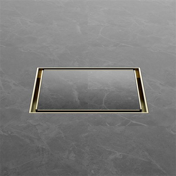 Nero | Brushed Gold 100mm Tile Insert Floor Waste