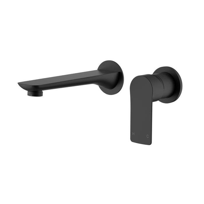 Nova Matte Black Wall Basin Mixer & Bath Spout