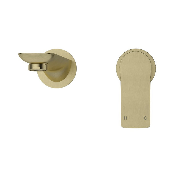 Nova Brushed Bronze Wall Basin Mixer & Bath Spout