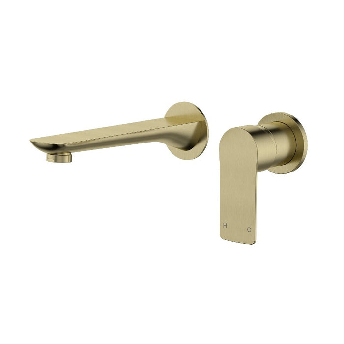 Nova Brushed Bronze Wall Basin Mixer & Bath Spout