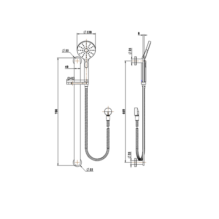 Nova Shower Rail